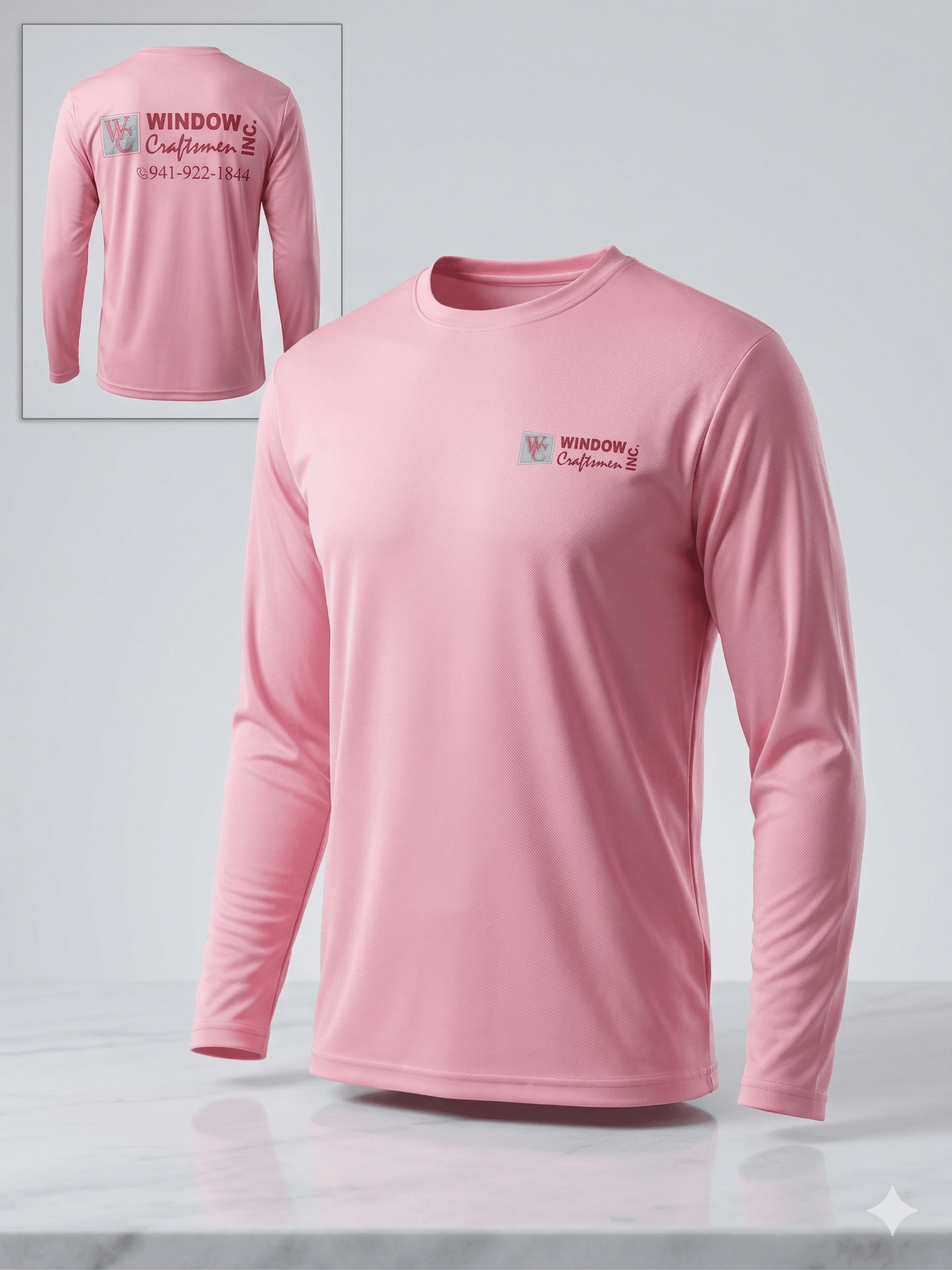 Custom long sleeve dry fit shirt — Window Craftsmen