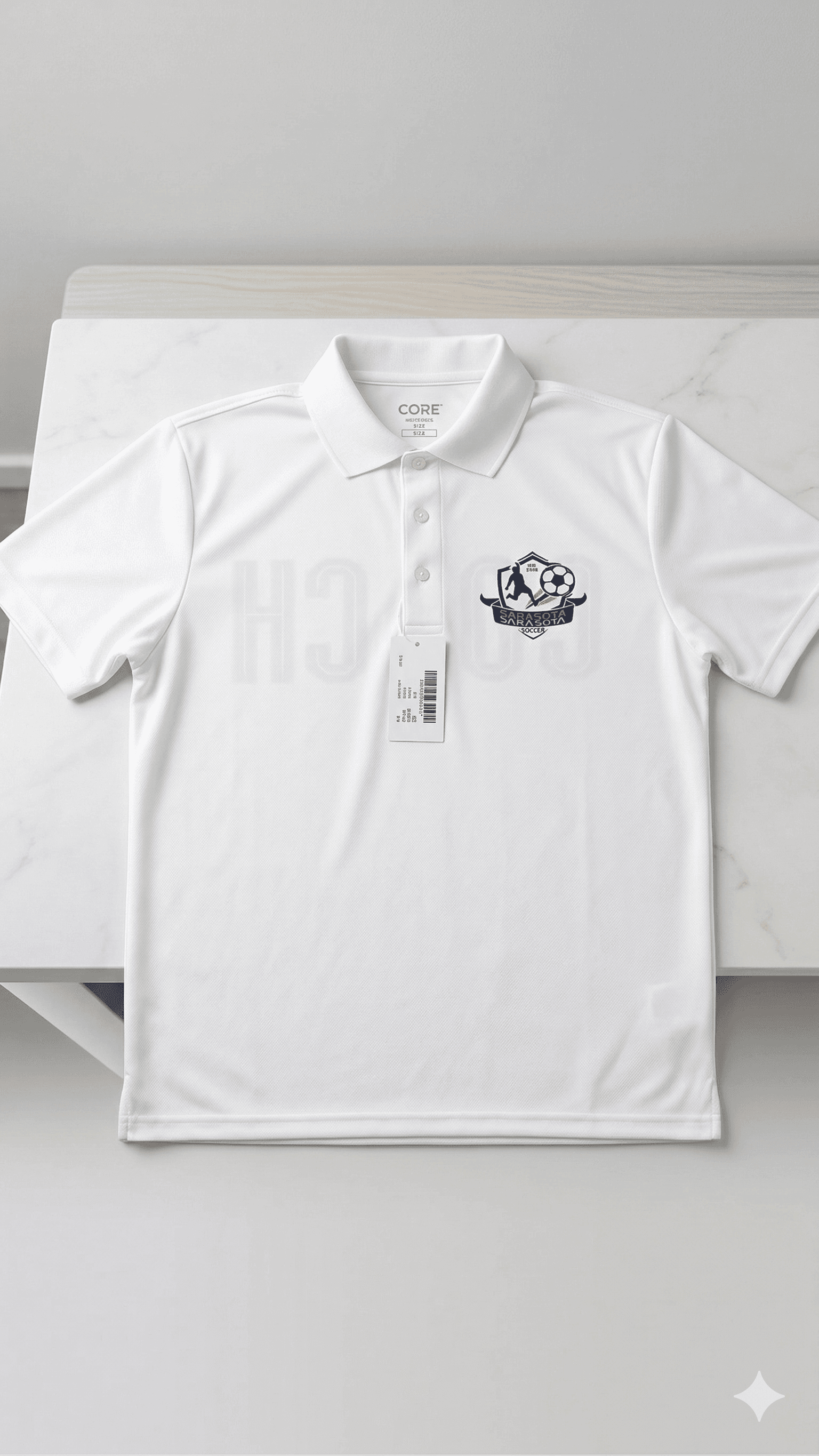 Performance polo shirt with custom soccer club logo — RBTechon