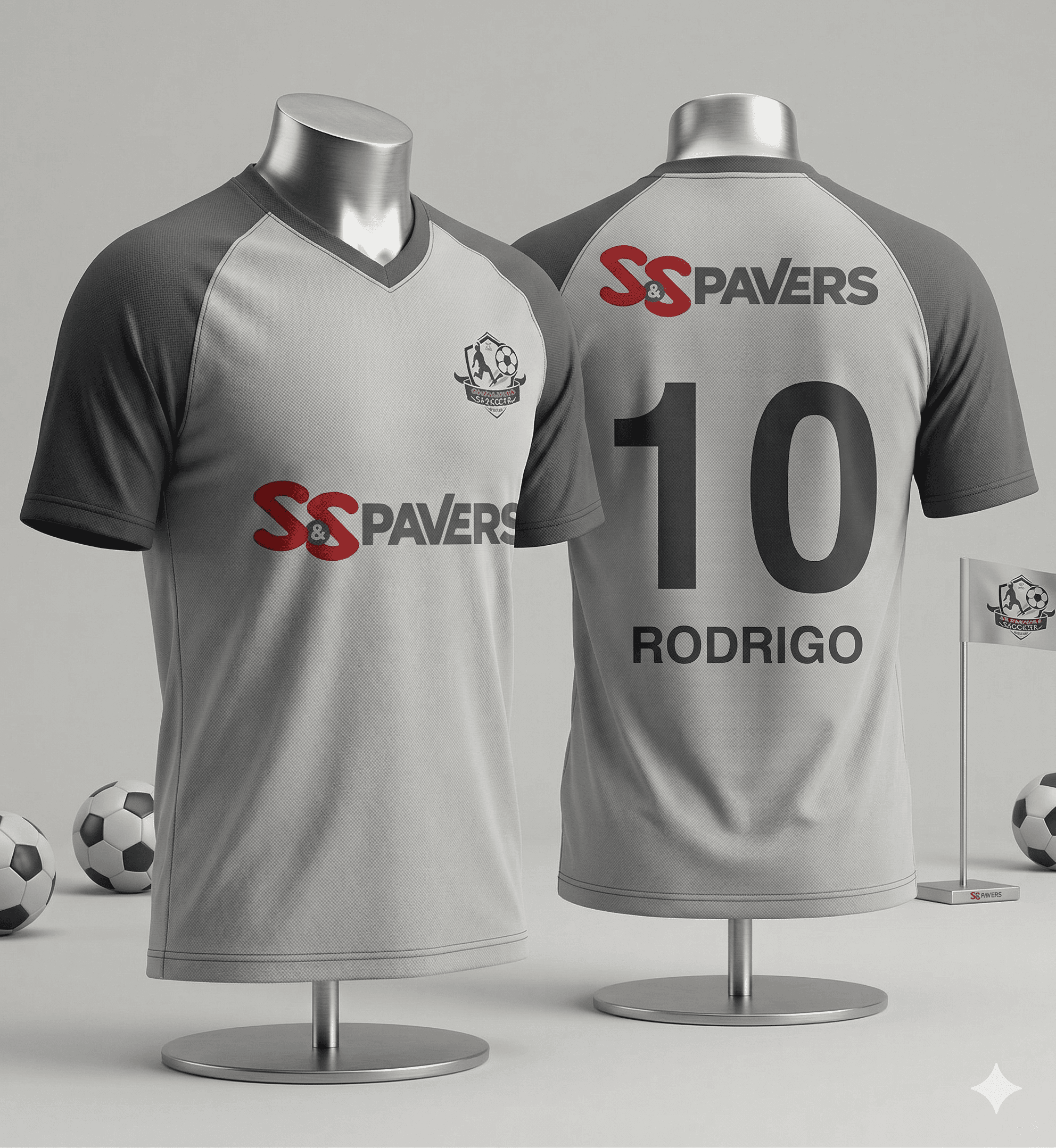 Custom sublimated soccer jersey front and back — SS Pavers