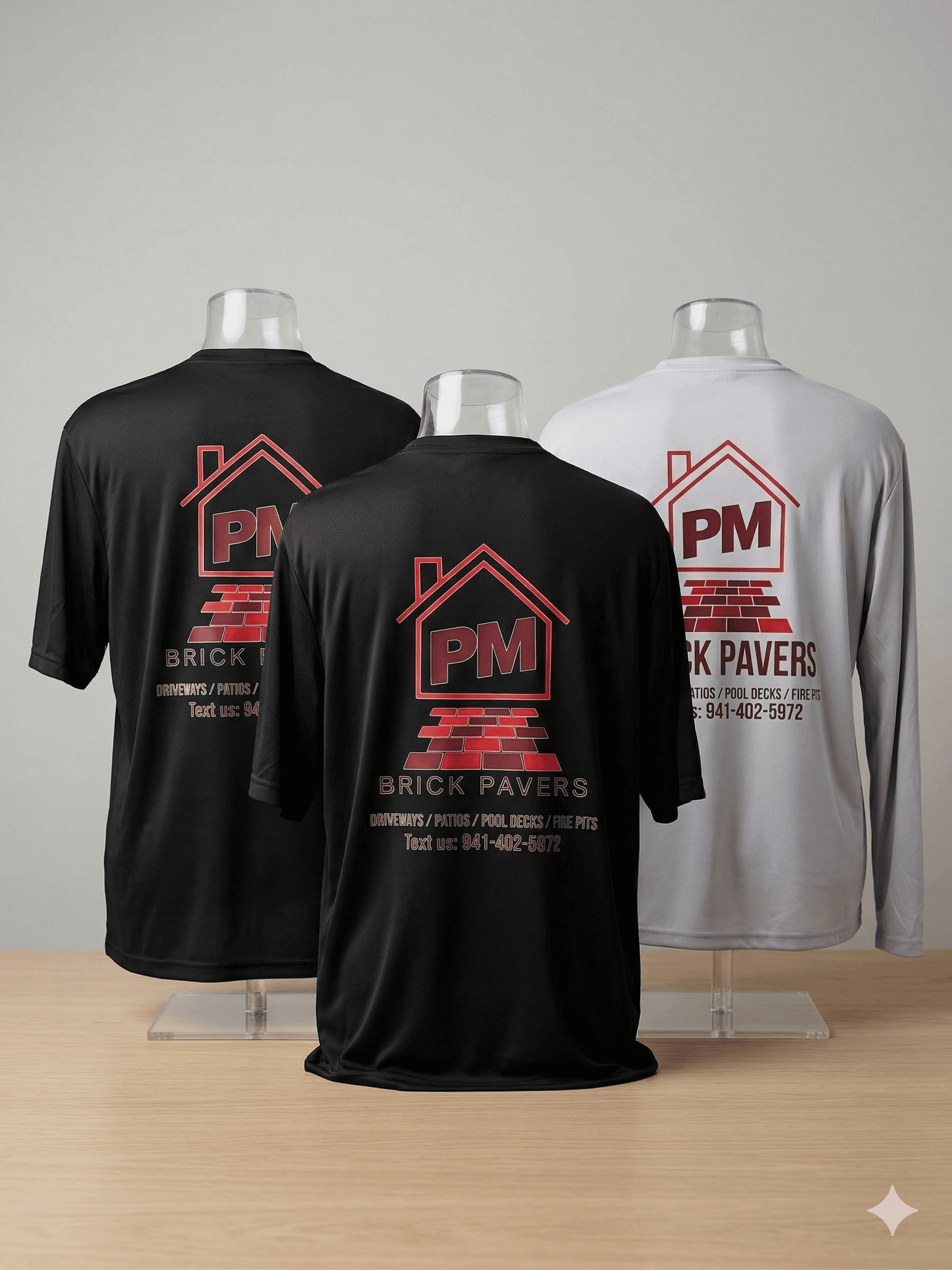 Custom long and short sleeve shirts for PM Brick Pavers