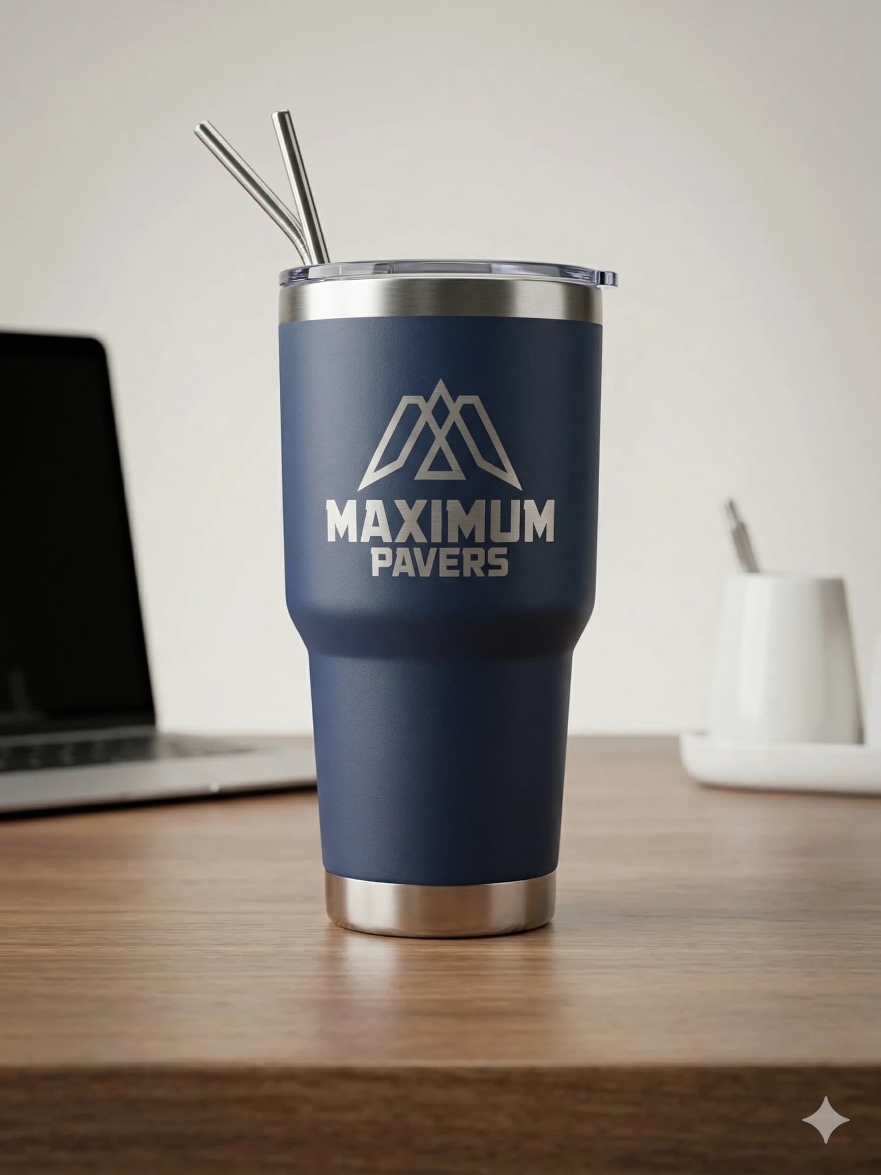 Laser engraved tumbler — Maximum Pavers RBTechon Florida
